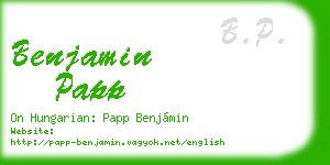 benjamin papp business card