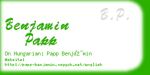 benjamin papp business card